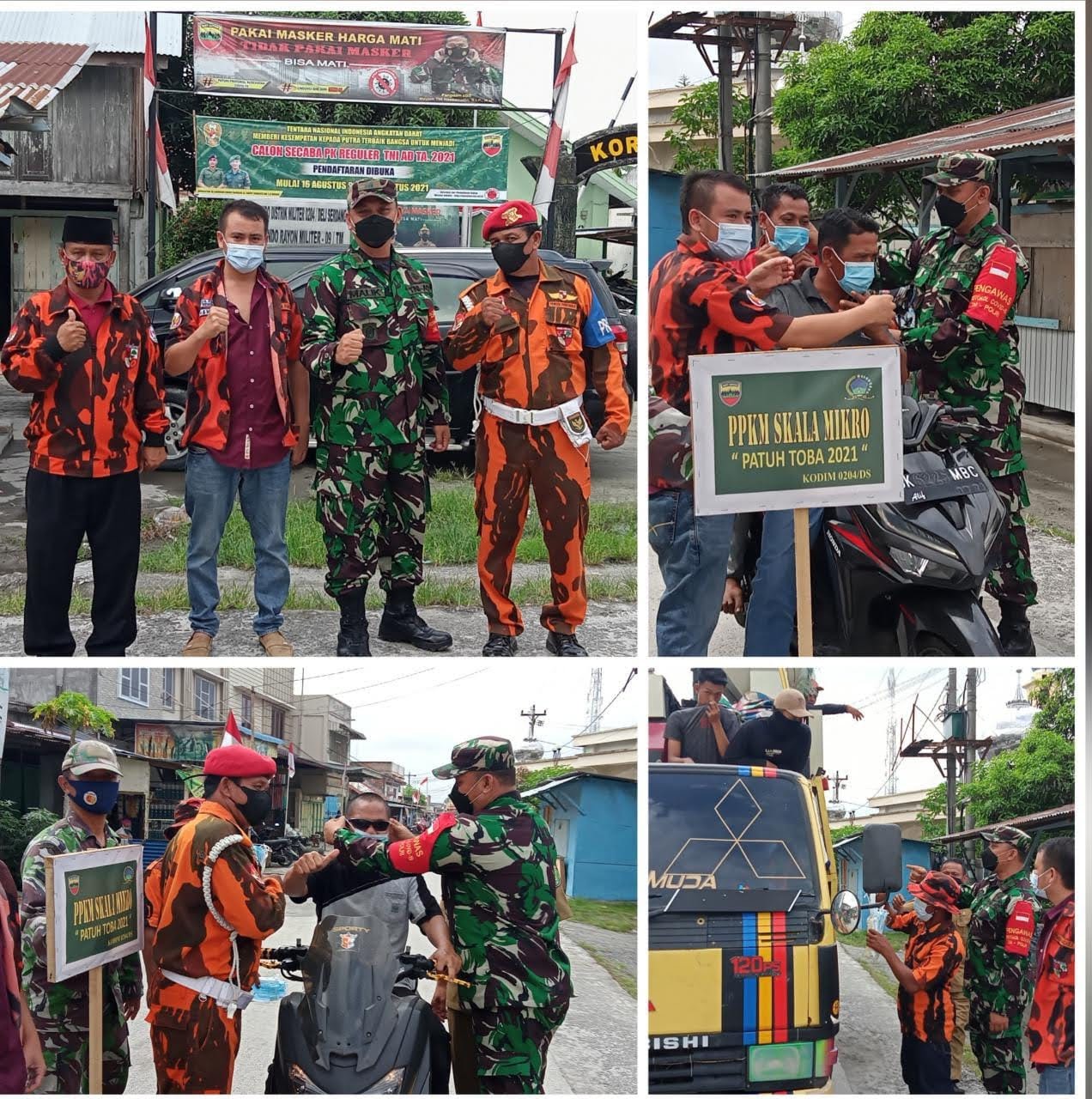 Danramil 09/TM Berbagi Masker Edukasi warga Desa Pekan Sialang Buah