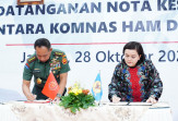 Panglima TNI dan Ketua Komnas HAM Tanda Tangani MoU untuk Peningkatan Kerjasama Pemajuan dan Perlind