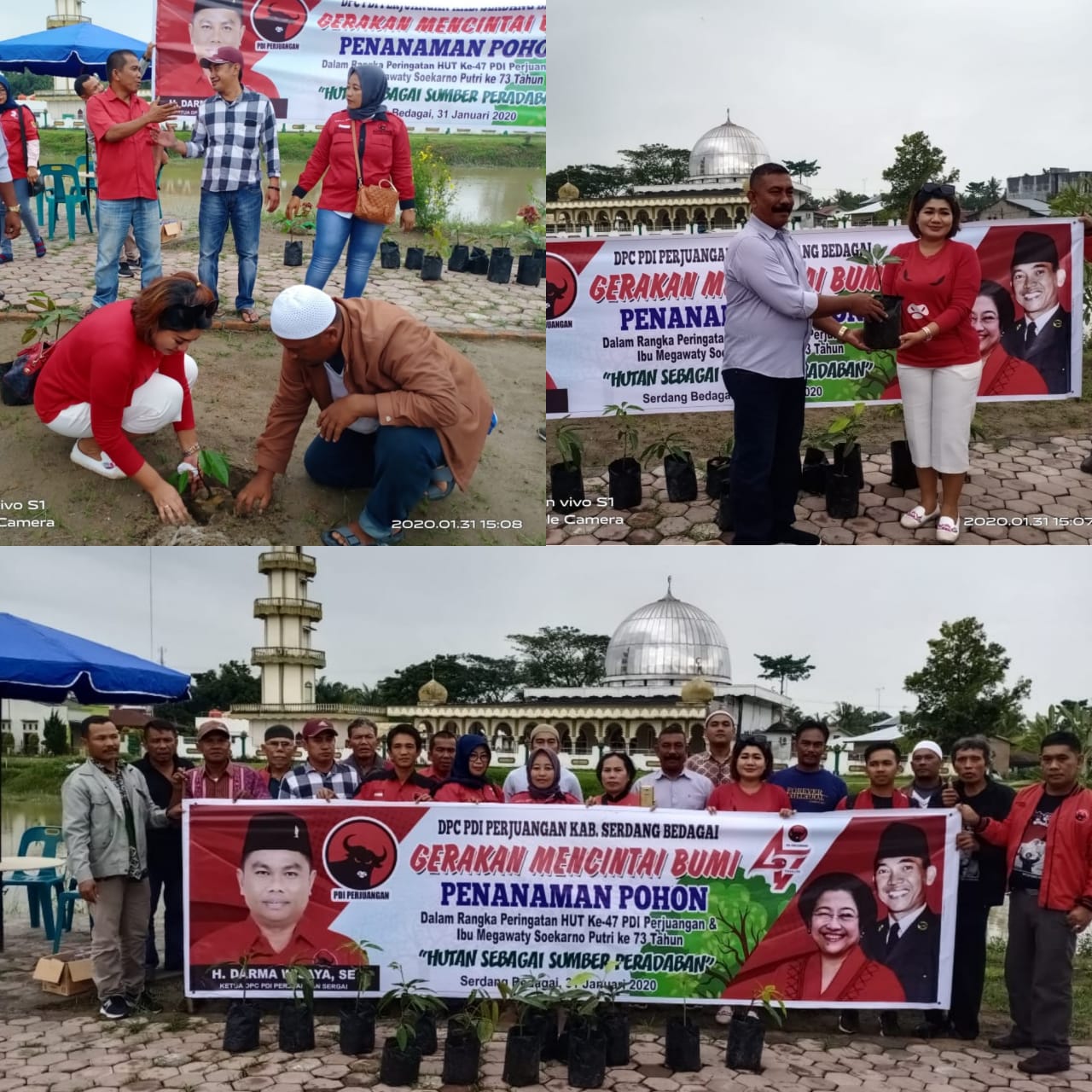 Jelang HUT Ke -47 PDIP  DPC PDI Perjuangan Sergai  Laksanakan Gerakan Mencintai Bumi