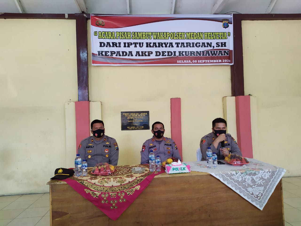 Acara Pisah Sambut Wakapolsek Medan Helvetia Iptu Karya Tarigan.SH.Kepada Akp.Dedi Kurniawan.SH