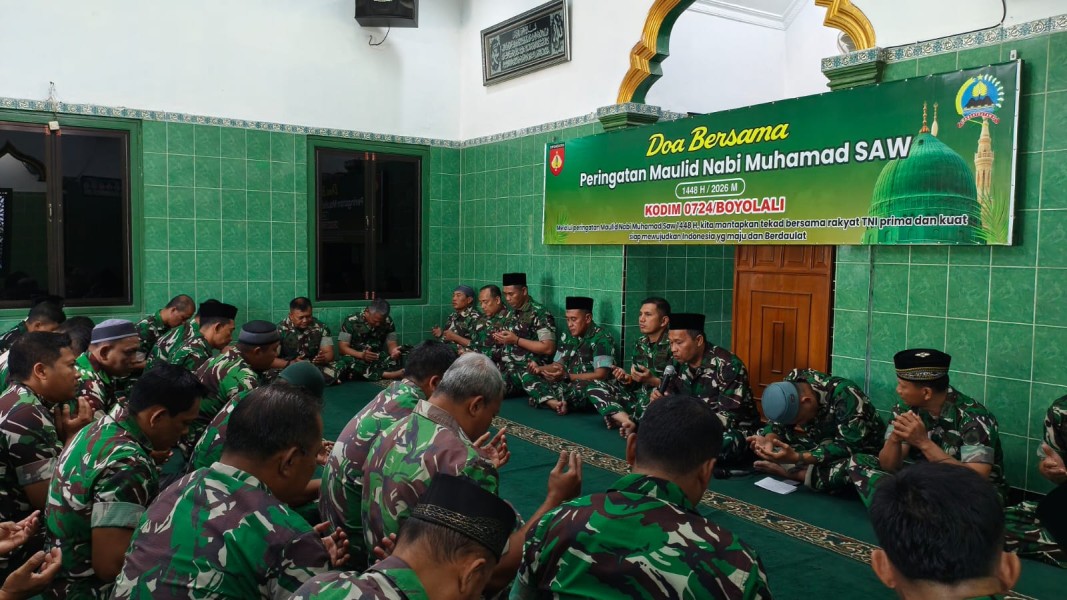 Kodim Boyolali Peringati Maulid Nabi, Dandim Ajak Prajurit Jadikan Keteladanan Rasulullah sebagai Pedoman Pengabdian