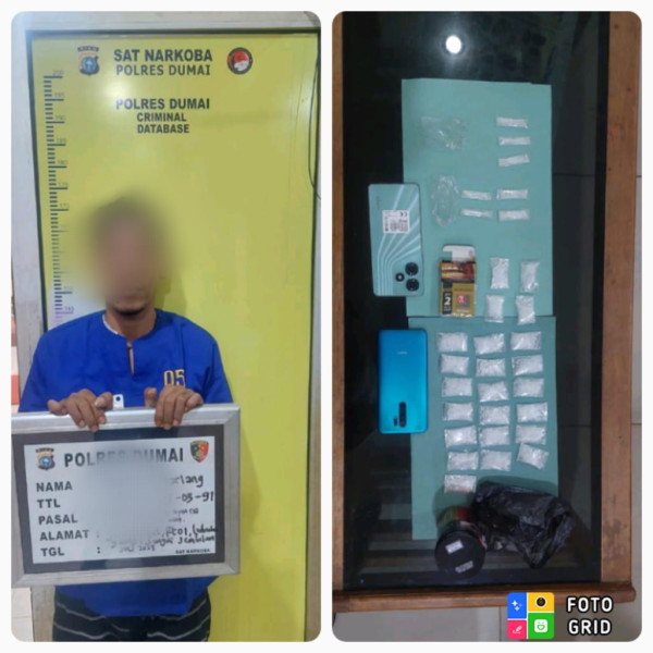 MEL Diciduk Satresnarkoba Polres Dumai , BB 30 Paket Narkotila