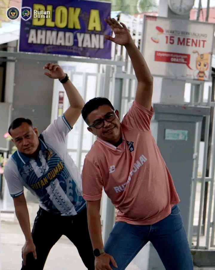 Gerak Sehat Penuh Semangat, Rutan Dumai Rutin Gelar Senam Bersama