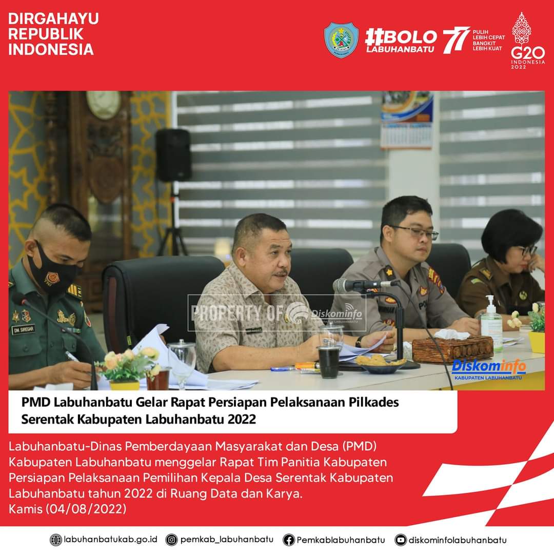 Sekdakab Labuhanbatu pimpin rapat persiapan Pilkades Serentak