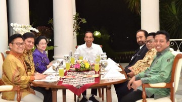 Rendang Koalisi Jokowi dan Enam Ketum Parpol di Istana Bogor