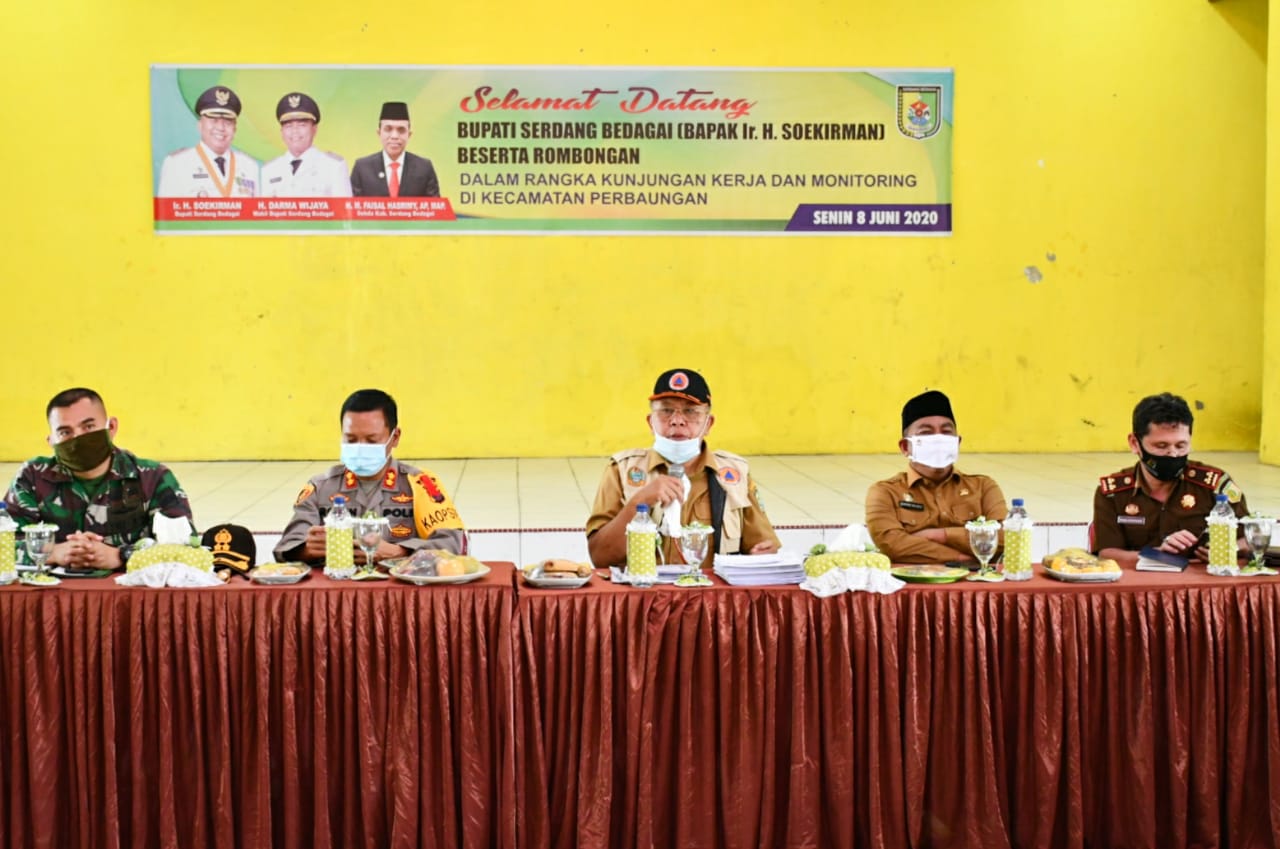 Bupati Sergai Ir H Soekirman Monitoring Evaluasi Bansos Kecamatan Perbaungan