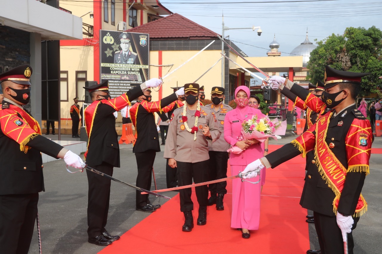 Pisah Sambut Kapolresta Deli Serdang Dilaksanakan secara Sederhana Menerapkan Prokes