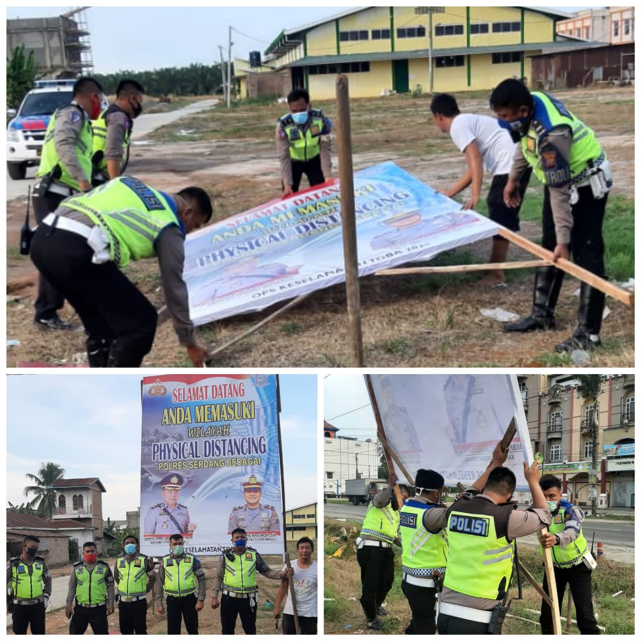 Satlantas Polres Sergai Pasang Spanduk Himbauan 