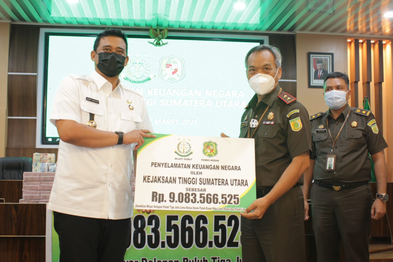 Kejati Sumut Berhasil Kembalikan Rp 9.083.566.525 Uang Negara