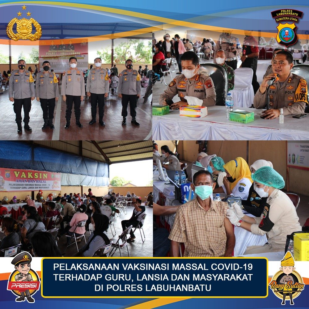 Kapolres Labuhanbatu tinjau langsung kegiatan Vaksinasi Covid 19