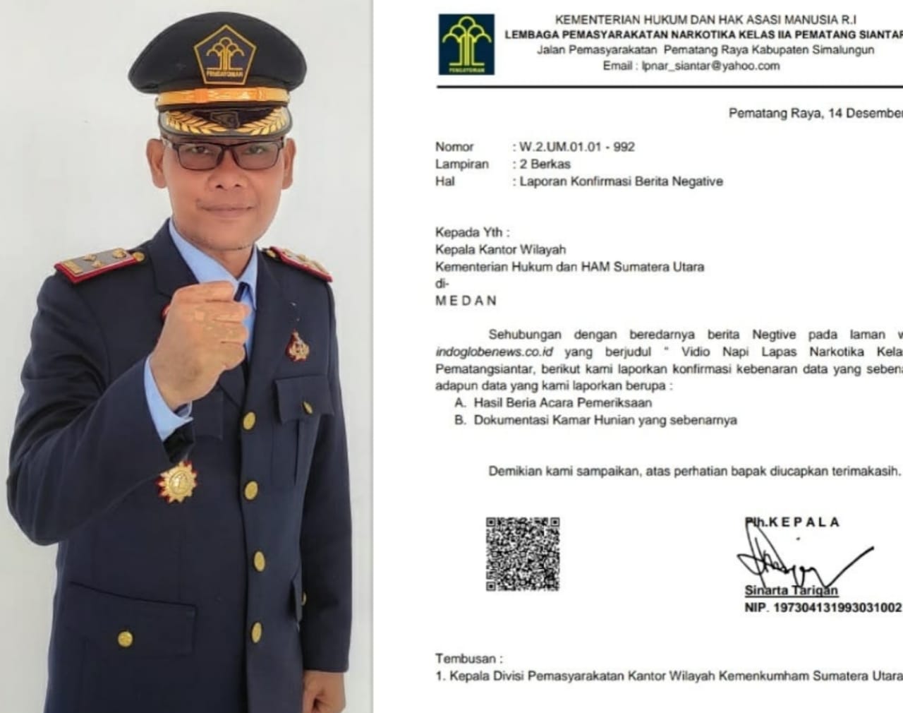 Kalapas Langsung Tindak dan Laporkan Ke Kadivpas