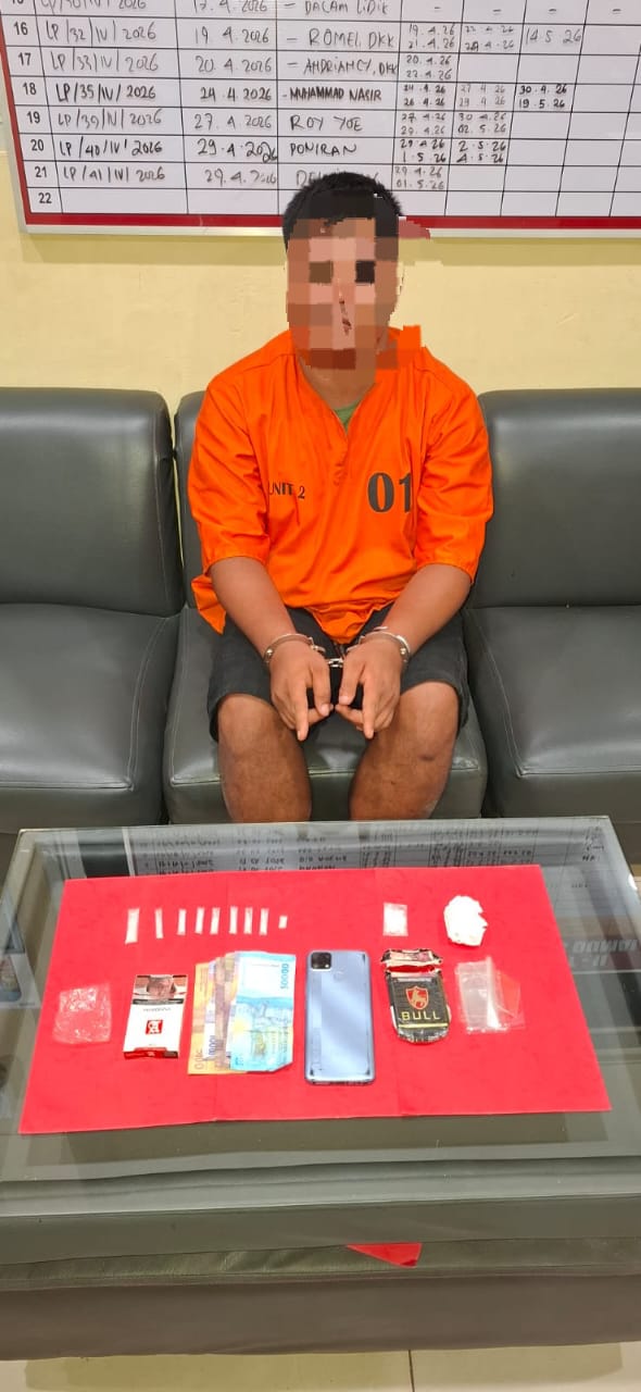 Sat Narkoba Polres Dumai Kembali Ungkap Kasus Peredaran  Narkotika Jenis Shabu Di Wilayah Lubuk Gaung