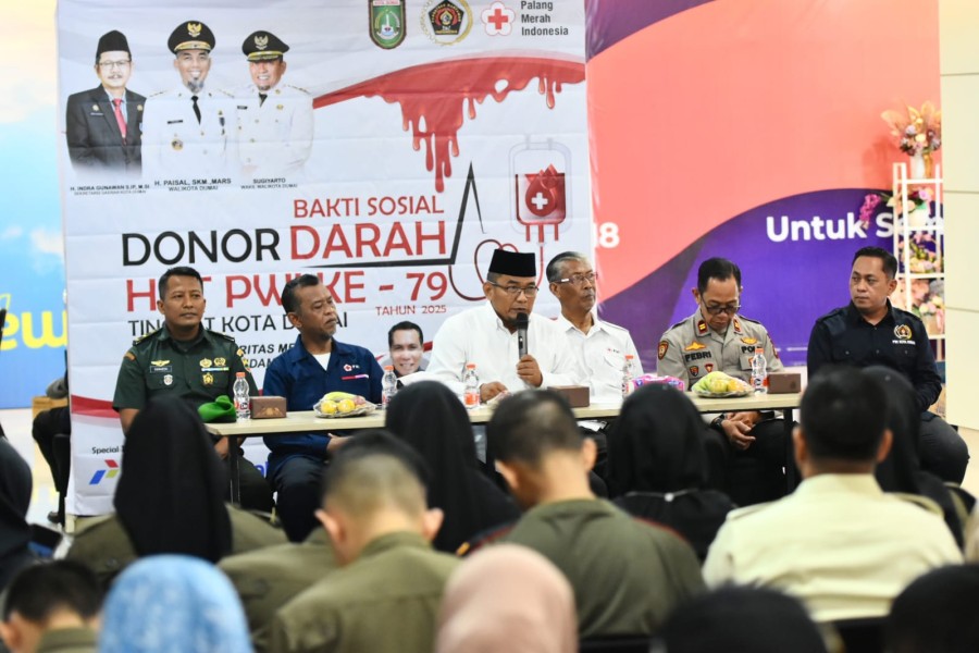 Wakil Wali Kota Dumai Resmi Buka Kegiatan Bhakti Sosial Donor Darah Sempena HUT PWI ke-79