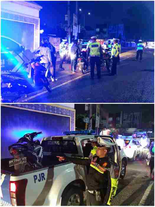 Kurun Waktu Sepekan Ditlantas Polda Riau & Jajaran Amankan 55 Motor Balap Liar