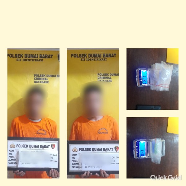 Miliki Sabu dan Pil Extaci, Dua Pria Diamankan Opsnal Polsek Dumai Barat