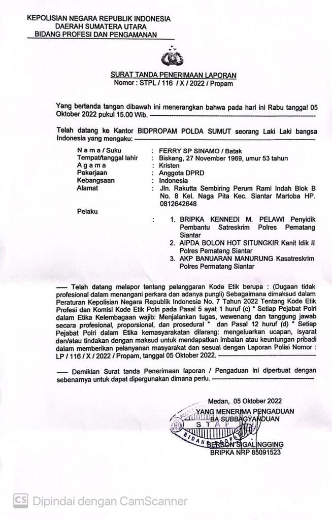 Tidak Profesional dan Lakukan Pungli Dalam Penanganan Perkara, Tiga Oknum Polisi Siantar Dipropamkan