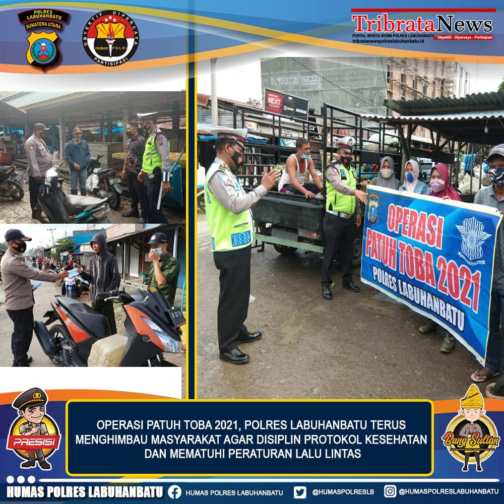 Operasi Patuh Toba 2021 terus menghimbau Masyarakat mematuhi Prokes Covid 19 dan membawa surat-surat