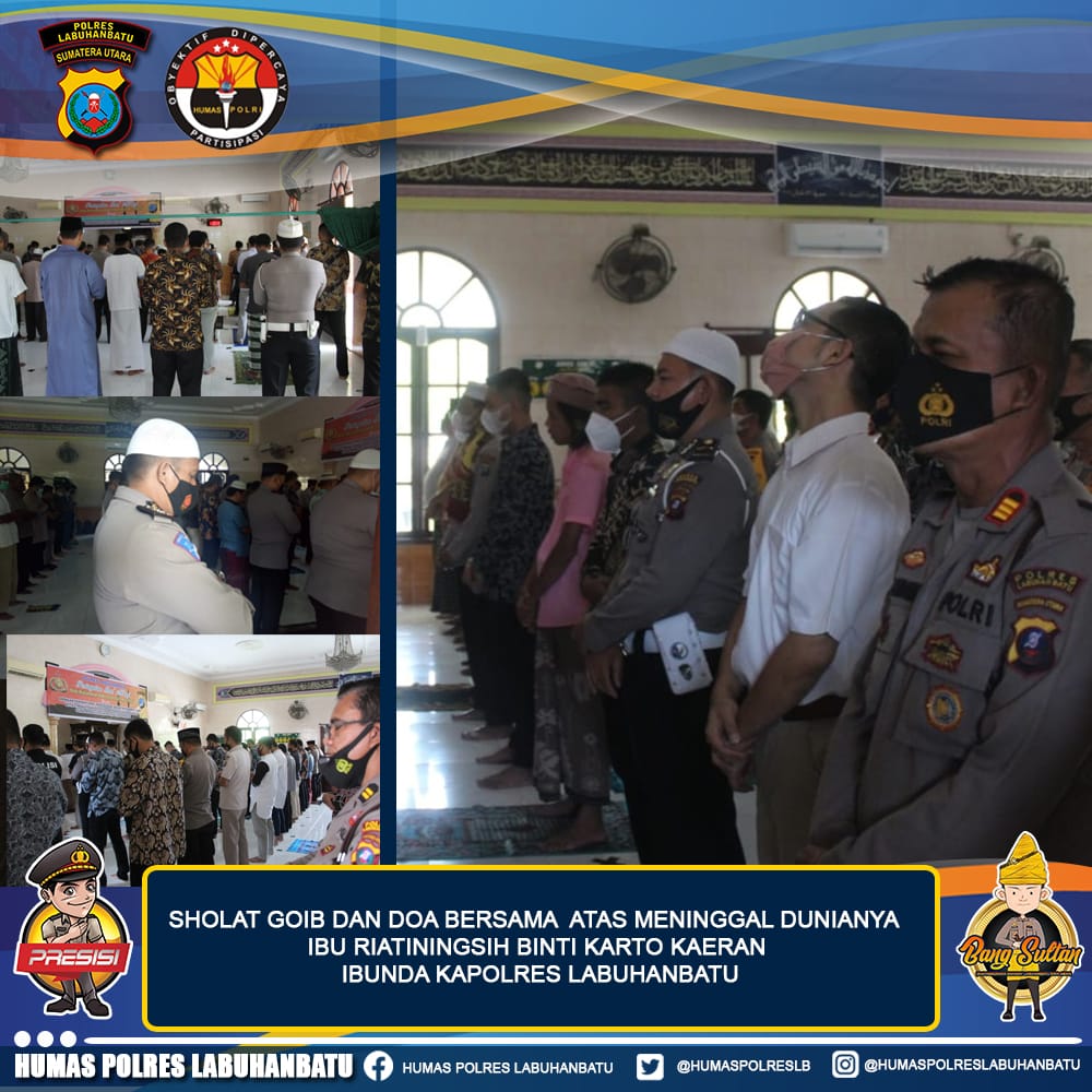 Sholat Qoib dan Doa  bersama di Masjid Al Iman Bhayangkara Polres Labuhanbatu