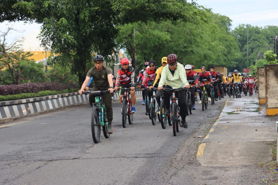 Kapolresta Deli Serdang Hadiri Fun Bike Bersama TNI, dalam Rangka HUT ke 61 Korem 022/PT