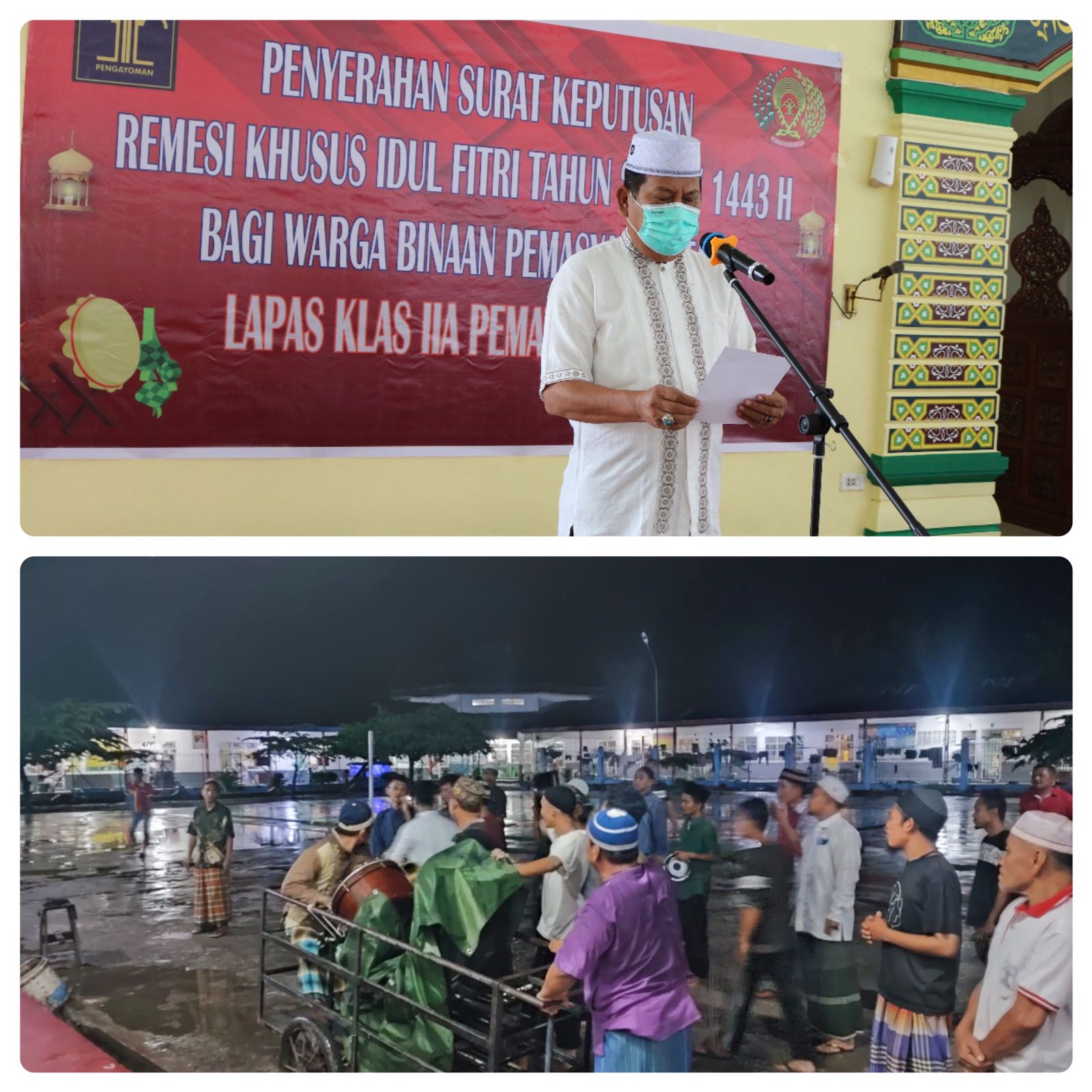 Gelar Malam Takbir, Lapas Kelas IIA Pematangsiantar Bacakan Remisi 610 WBP