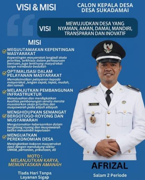 Usung Salam 2 Periode, Afrizal Kembali Maju di Pilkades Sukadamai Rokan Hulu