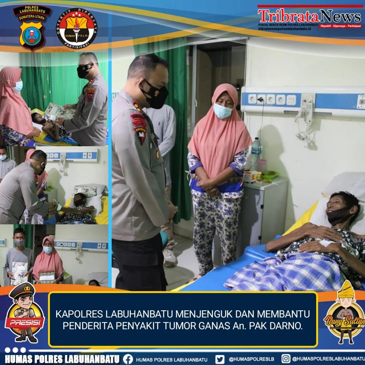 Pasien Tumor Ganas Mendapat Bantuan Pribadi dari Kapolres Labuhanbatu Juga Bantuan dari Kapoldasu