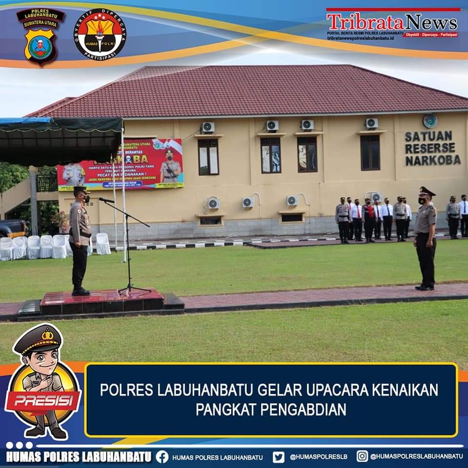 Polres Labuhanbatu gelar upacara kenaikan pangkat pengabdian 