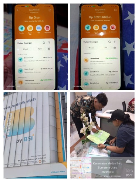 Raibnya Dana Belasan Juta dari Rekening Nasabah BSI Kantor Cabang Medan S Parman, Ratna Simanjuntak  akan Tempuh Jalur Hukum