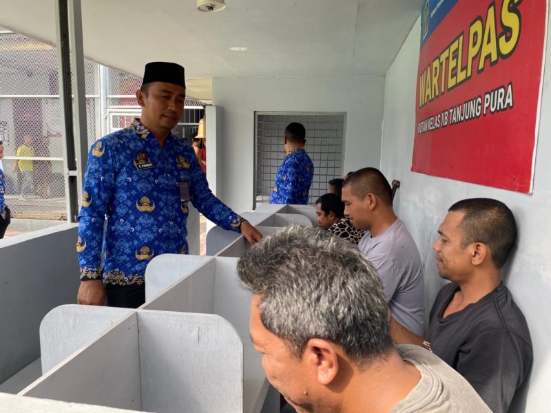 Komitmen Zero Halinar Rutan Tanjung Pura Tingkatkan Layanan Wartelsuspas Warga Binaan