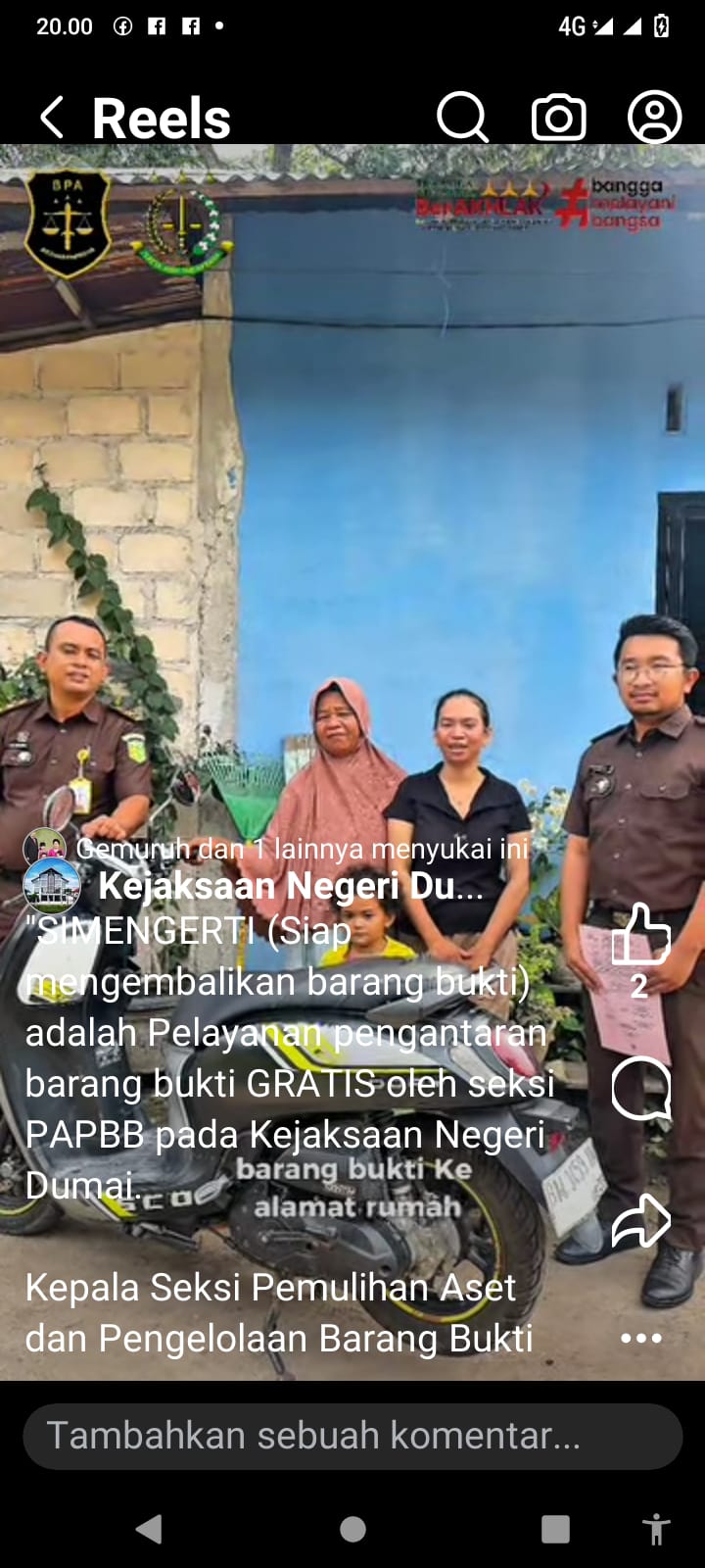Kejaksaan Negeri Dumai Luncurkan SIMENGERTI, Pelayanan Pengantaran Barang Bukti Gratis