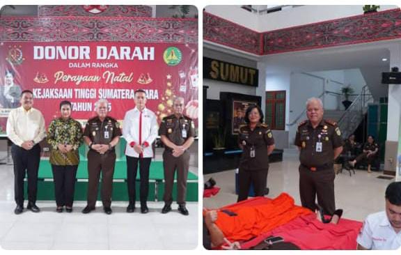 Sambut Hari Natal 2025, Kejaksaan Tinggi Sumatera Utara Gelar Donor Darah dan Cek Kesehatan Gratis