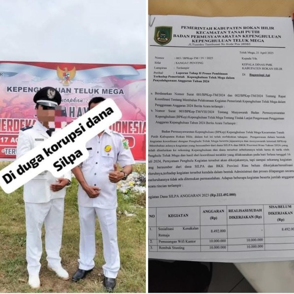 Meski Diterpa  Kasus Korupsi Silpa Dana Desa TA 2023, Bupati Rohil Lantik Penghulu Teluk Mega