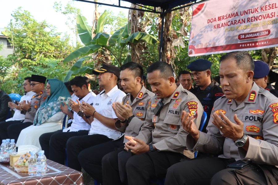 POLDA RIAU GELAR DOA BERSAMA RENOVASI JEMBATAN MERAH PUTIH DI KOTA DUMAI, PERKUAT AKSES DAN KONEKTIVITAS WARGA