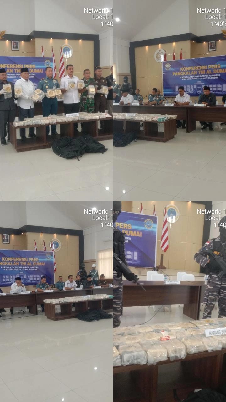 Berhasil Lagi Lanal Dumai Mengagalkan Penyelundupan Narkotika Jenis Sabu Seberat 48,54 kg.