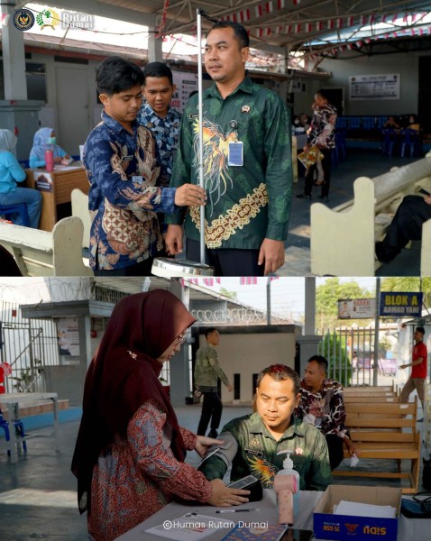 Periksa Kesehatan Petugas dan Warga Binaan, Rutan Dumai Gandeng Puskesmas Bumi Ayu dan Medang Kampai