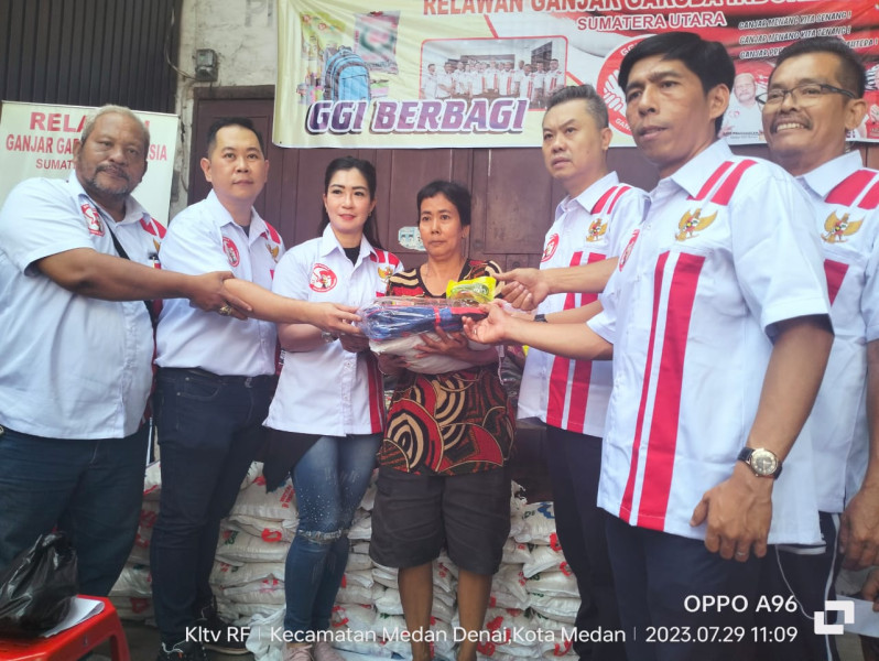 Relawan Ganjar Garuda Indonesia (GGI) Berikan Bansos kepada warga Kurang Mmpu