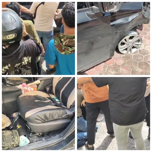Curi Perangkat Tower, Mobil Kabur Masuk Halaman Mapolres Dumai Dihajar Warga. Dua Orang Diamankan