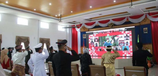 Polres Deli Serdang bersama Muspida Laksanakan Upacara Bendera HUT Kemerdekaan RI Ke-75