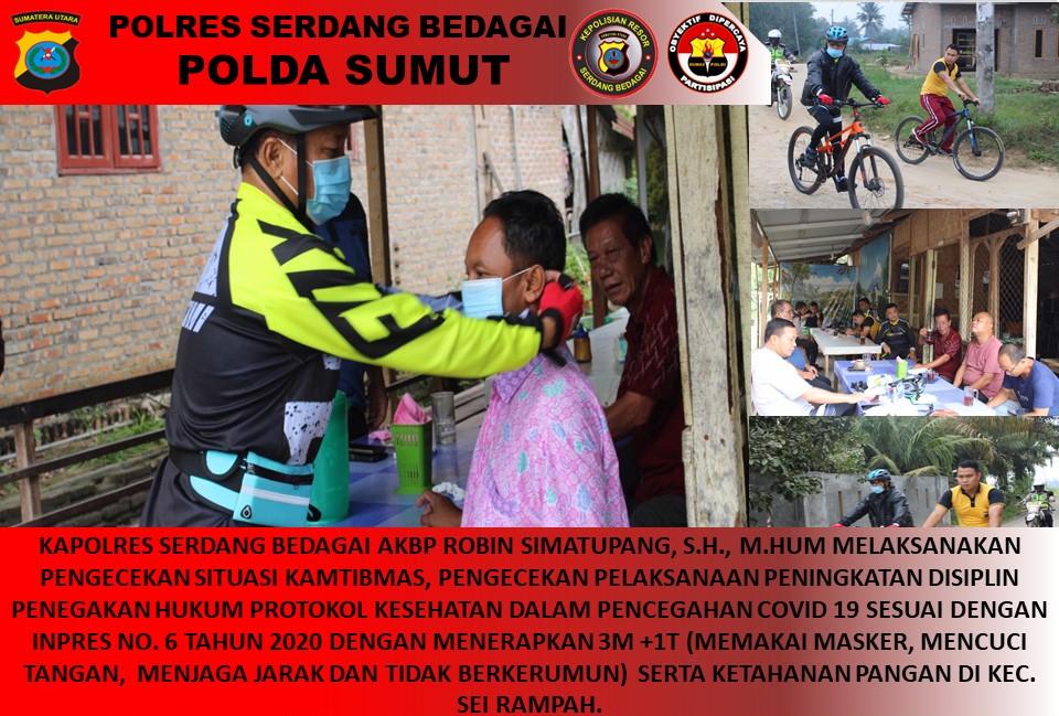 Gowes Sepeda, Kapolres Sergai Himbau Pesan Kamtibmas Cek Disiplin Penegakan Hukum Protokol Kesehatan