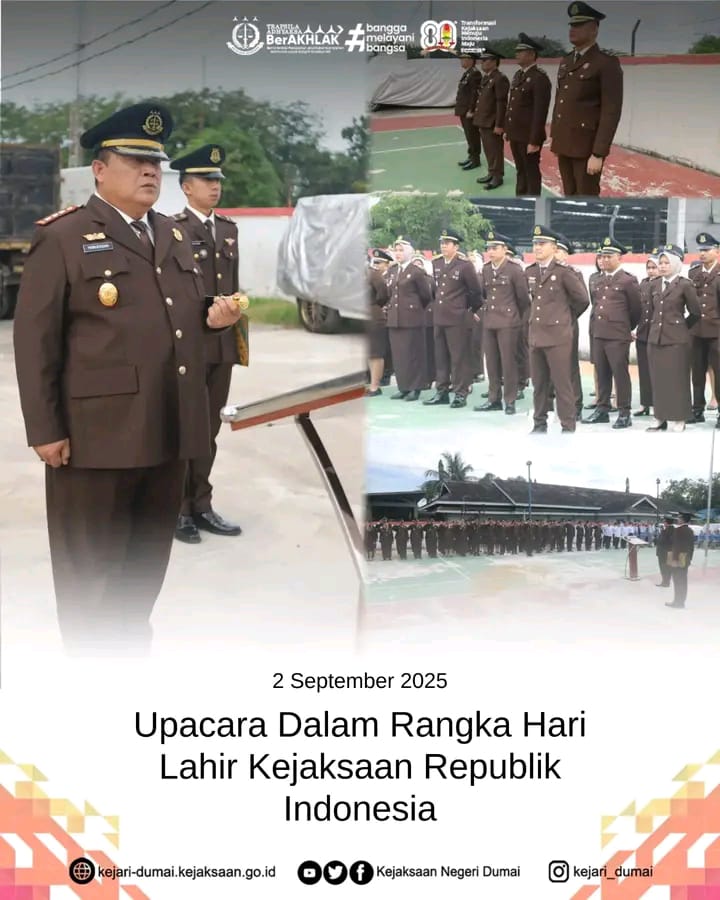 Kejaksaan Negeri Dumai Peringati Hari Lahir Kejaksaan RI ke-80 dengan Upacara Khidmat