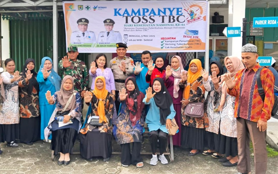 Kapolsek Pantai Cermin Dukung CKG dan Kampanye TOSS TBC dalam Rangka Hari Kesehatan Nasional