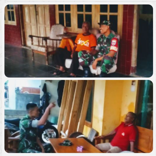 Manfaatkan Hari Libur Babinsa Sambangi Rumah Warga.
