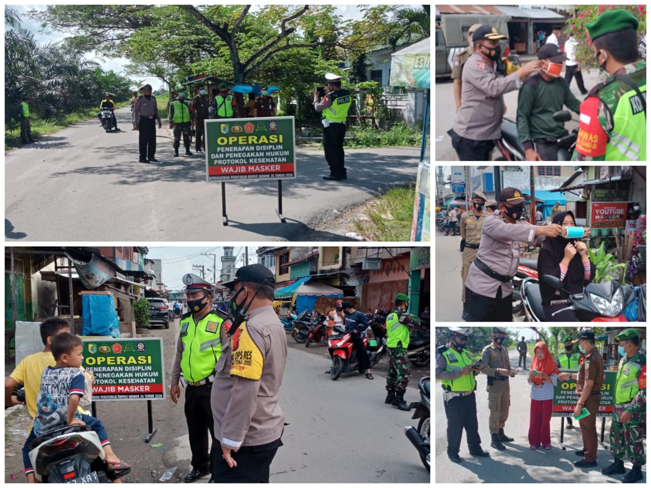 Operasi Yustisi Bagikan 1000 Masker Polres Sergai, Berikan Tindakan Push Up  240 Pelanggar Prokes