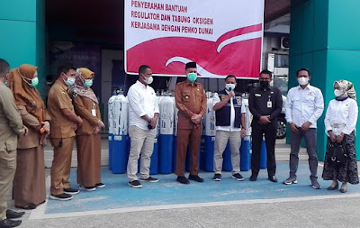Kadin kota Dumai Salurkan Bantuan Oksigen dan Regulator untuk RSUD