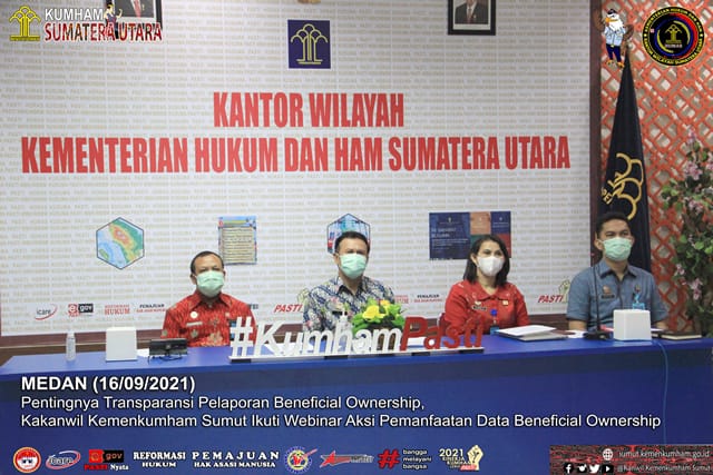 Kakanwil Kemenkumham Sumut Ikuti Webinar Aksi Pemanfaatan Data Beneficial Ownership