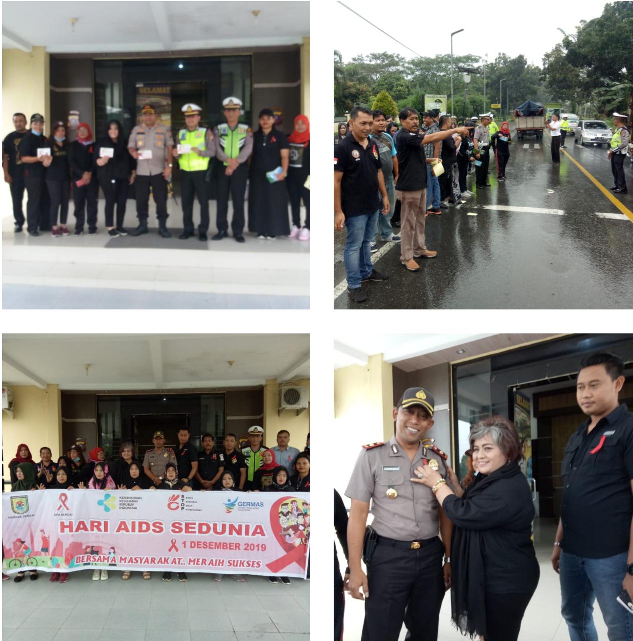 DINKES dan POLRES Sergai Bagikan Brosur, Hari AIDS SEDUNIA 