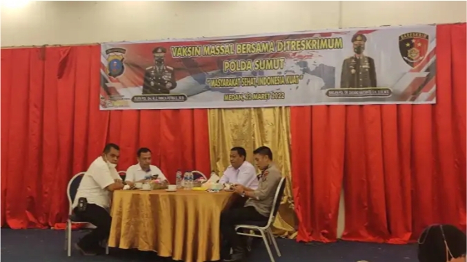 Polresta Deli Serdang Gelar Vaksinasi Massal Terbuka bersama Ditreskrimum Polda Sumut