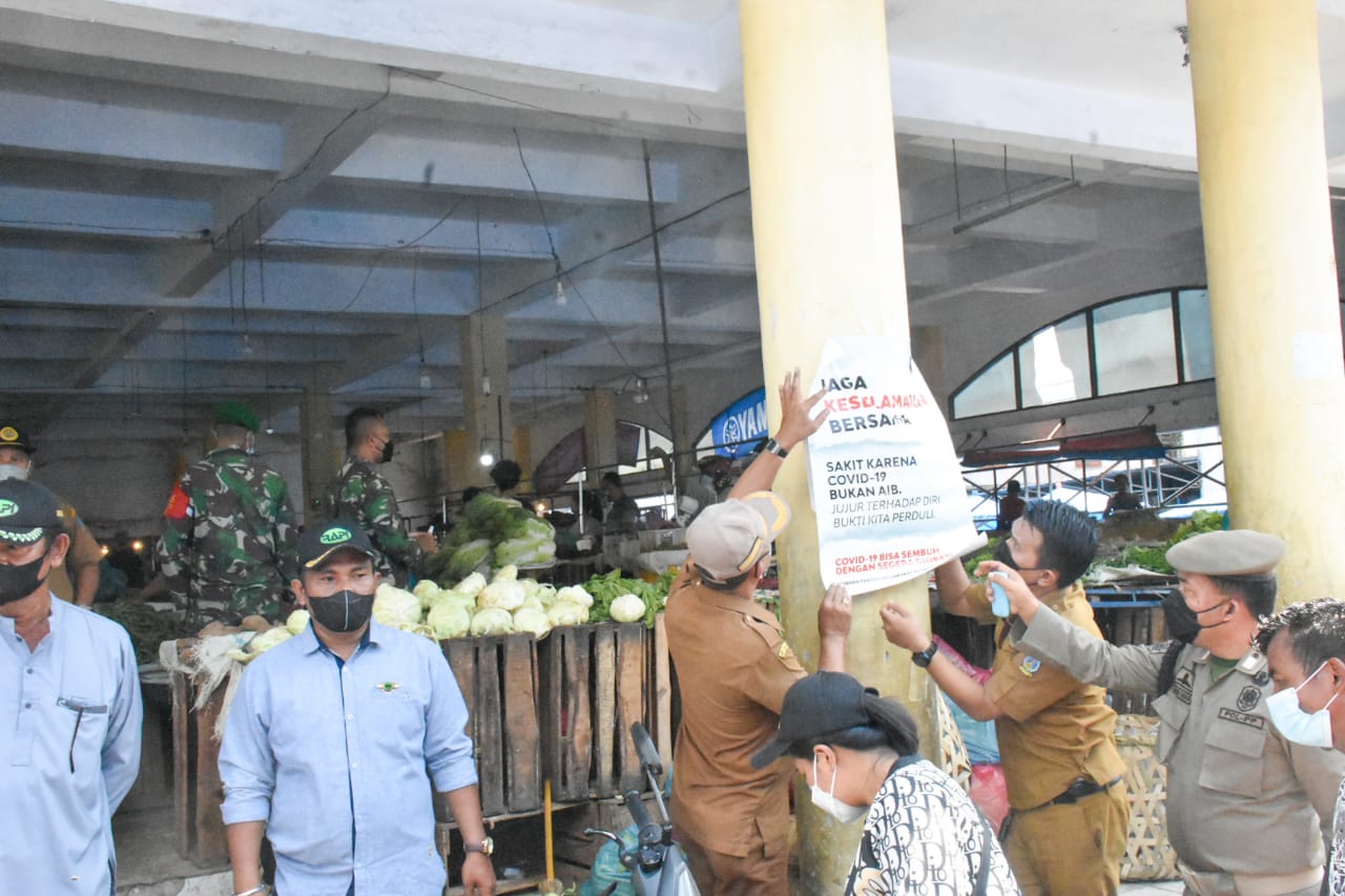 Tim Satgas Covid-19 Kota Tebing Tinggi Sasar Pedagang dan Pengunjung Pasar 