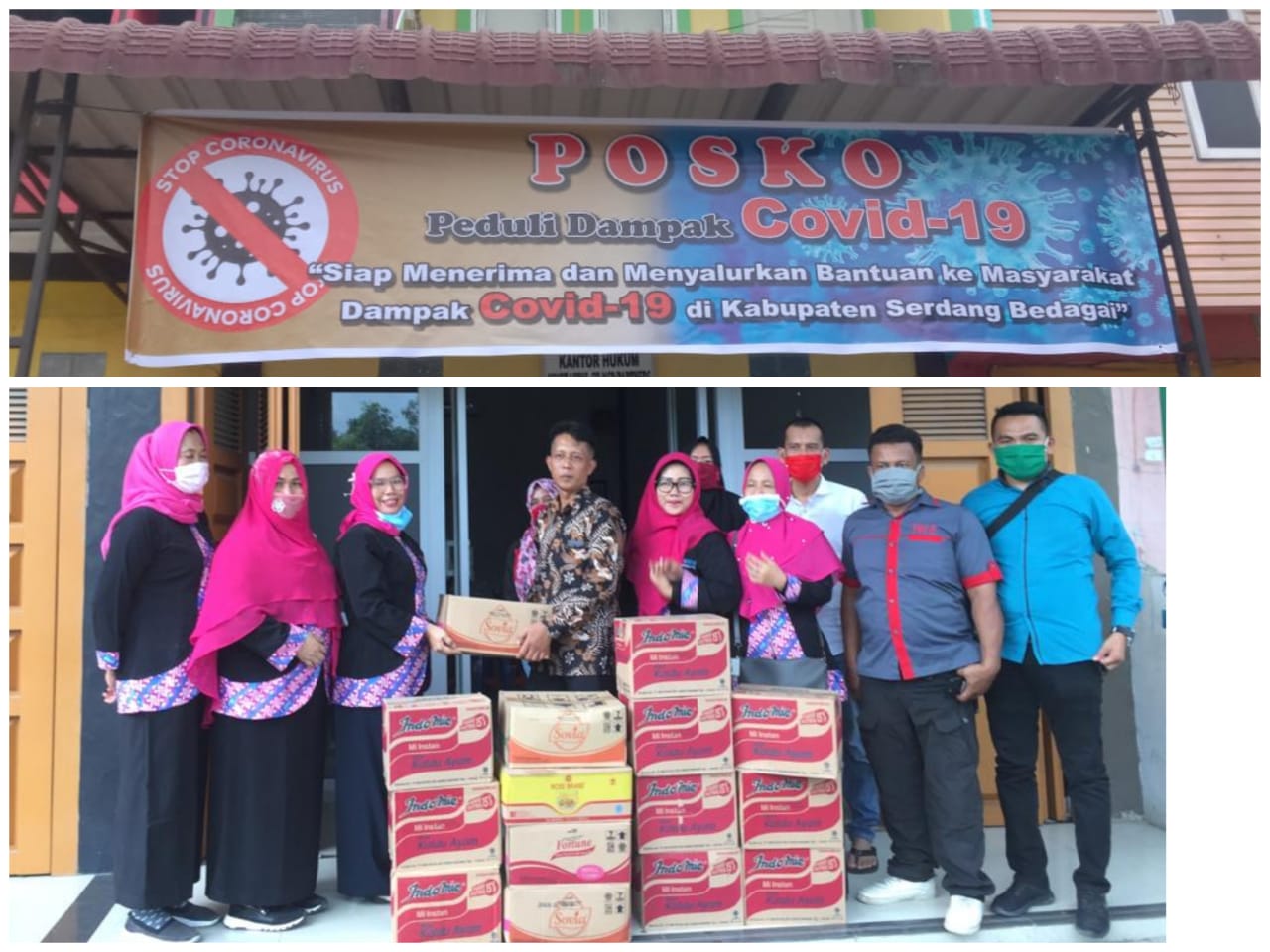 Serahkan Bantuan Dampak Covid-19, IPEMI Sergai Sambangi  Posko IWO