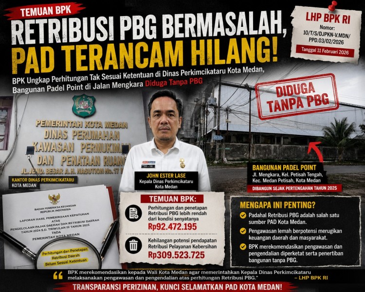 Retribusi PBG Bermasalah, BPK Temukan Potensi Kerugian Daerah di Medan